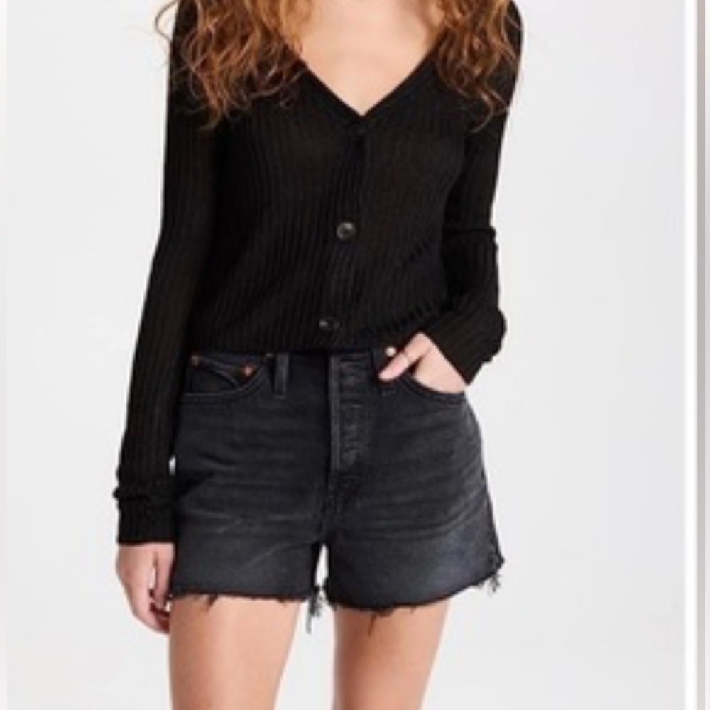 Black free people ribbed sweater